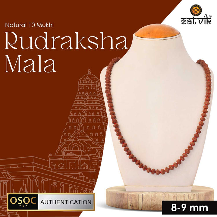 Original 10 Mukhi Rudraksha Mala with 108 Beads for Meditation and Divine Protection. India's Most Authentic  Lab & X-ray Certified Rudraksha Collection – Rudrapure.com