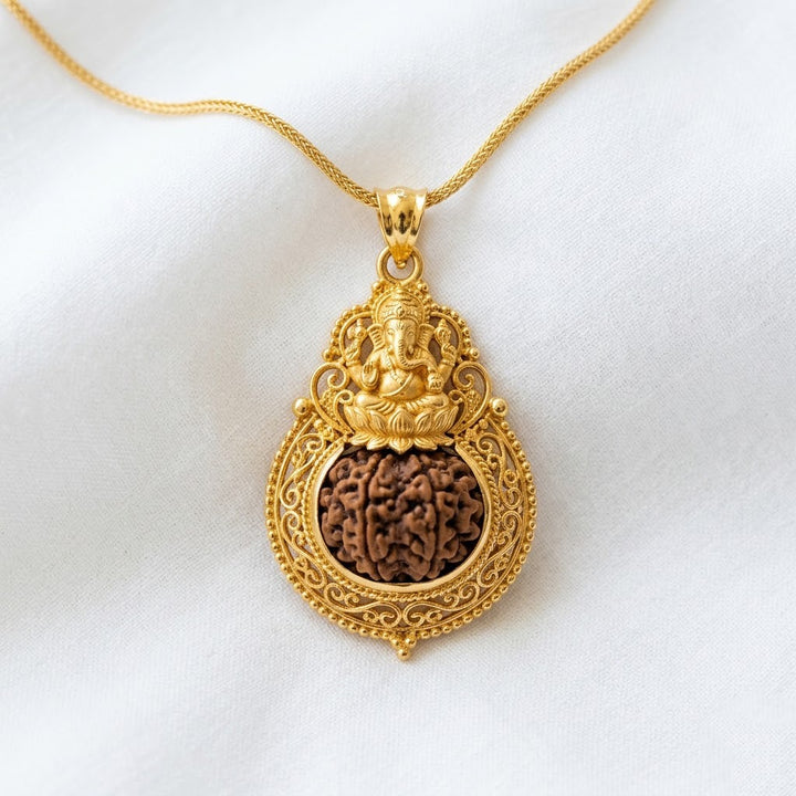 Ganesh Rudraksha Pendant in Gold Finish | India's Most Authentic  Lab & X-ray Certified Rudraksha Collection – Rudrapure.com