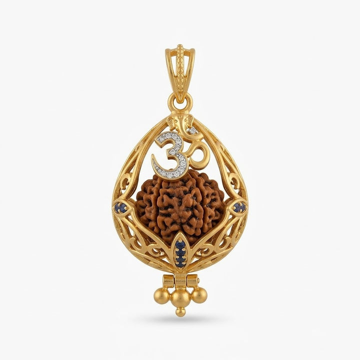 Om Ganesh Rudraksha Pendant with Designer Gold Finish | India's Most Authentic  Lab & X-ray Certified Rudraksha Collection – Rudrapure.com