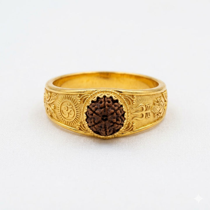 Om Rudraksha Gold Ring | India's Most Authentic  Lab & X-ray Certified Rudraksha Collection – Rudrapure.com
