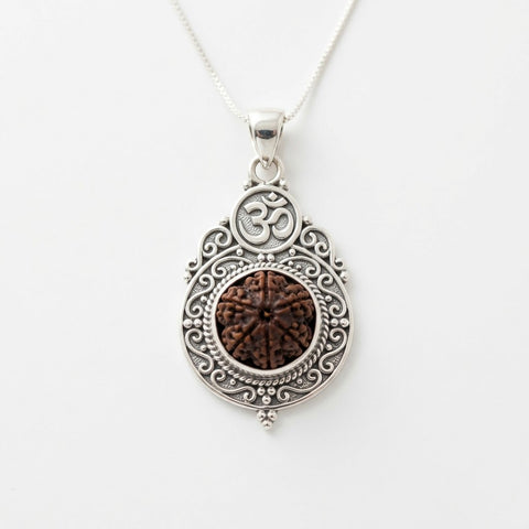 Om Rudraksha Pendant in Antique Silver Finish for Peace  | India's Most Authentic  Lab & X-ray Certified Rudraksha Collection – Rudrapure.com