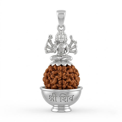 Shiv Rudraksha Pendant with Mahadev Idol in Silver Finish | India's Most Authentic  Lab & X-ray Certified Rudraksha Collection – Rudrapure.com