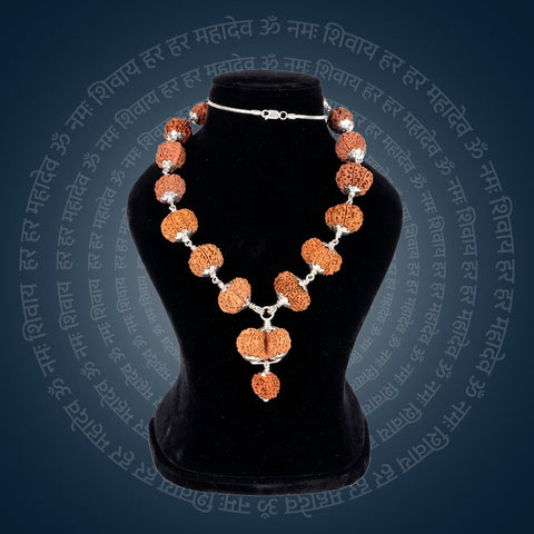 Siddha Mala with 1 Mukhi Sawar (Silver Chain)