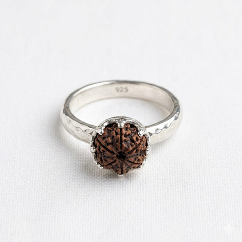 Rudraksha 925 Sterling Silver Ring